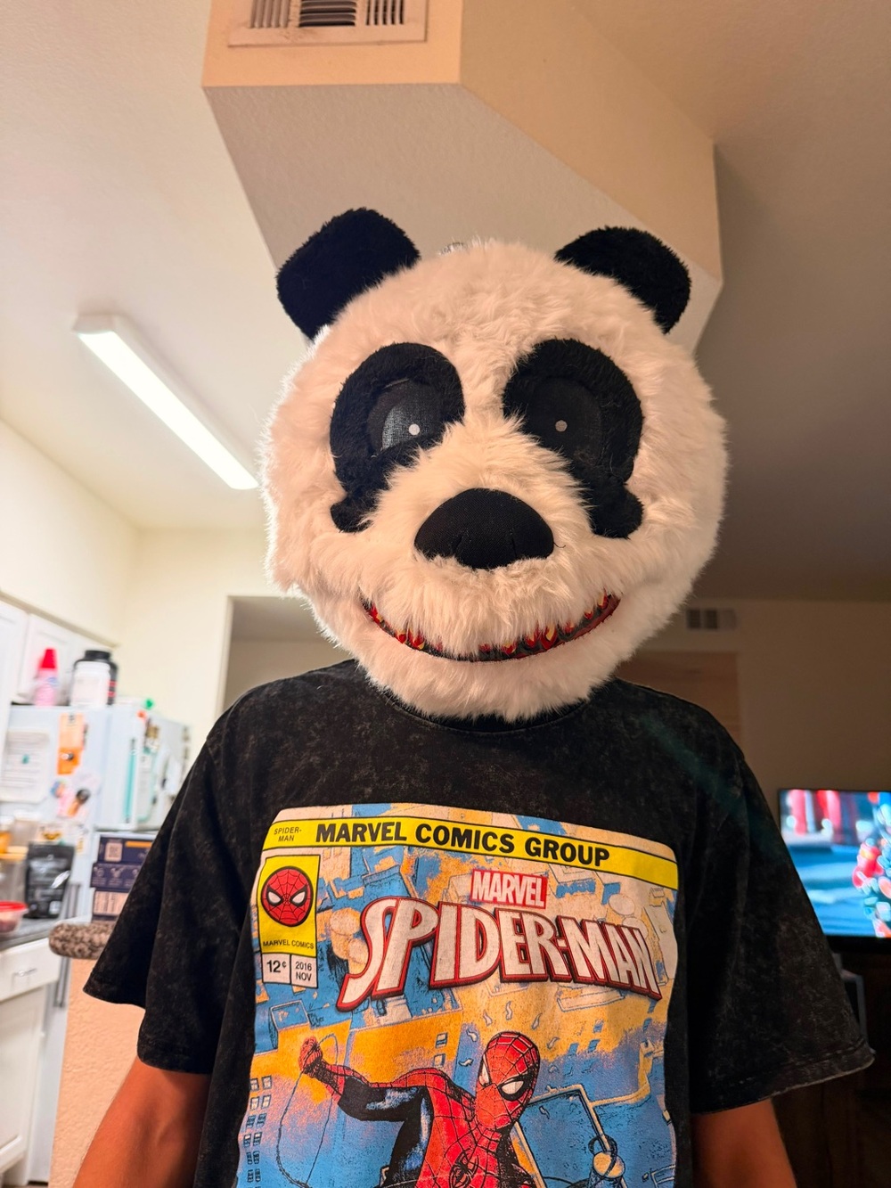 Bloody Tooth Panda Mask – Scary Halloween Full Face Mask like new